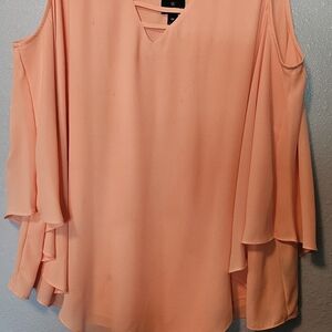 Peach flowy blouse
